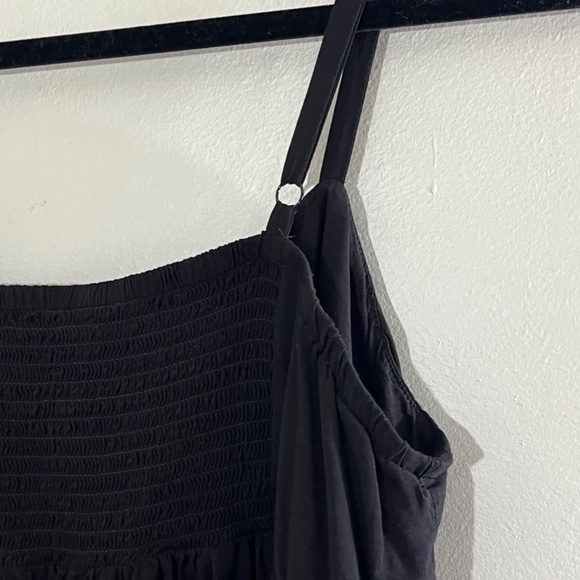 Torrid Top Women 14 Black Tank Lace Up Smocked Neutral Minimalist Boho Western - Picture 9 of 14
